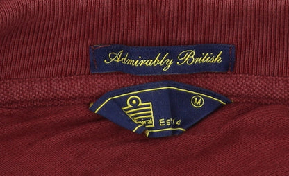 Admirably British Men's Red Cotton Polo Shirt M