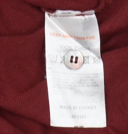 Admirably British Men's Red Cotton Polo Shirt M