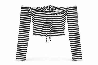 Womens UK Size M Stradivarius Black Cropped Blouse