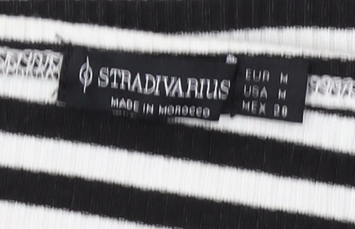 Womens UK Size M Stradivarius Black Cropped Blouse