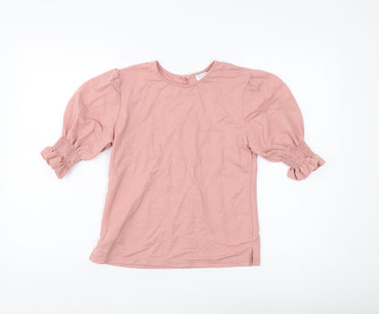 Warehouse Women's Pink Puff Sleeve Top Size 8