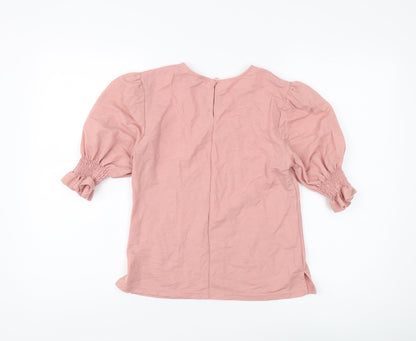 Warehouse Women's Pink Puff Sleeve Top Size 8