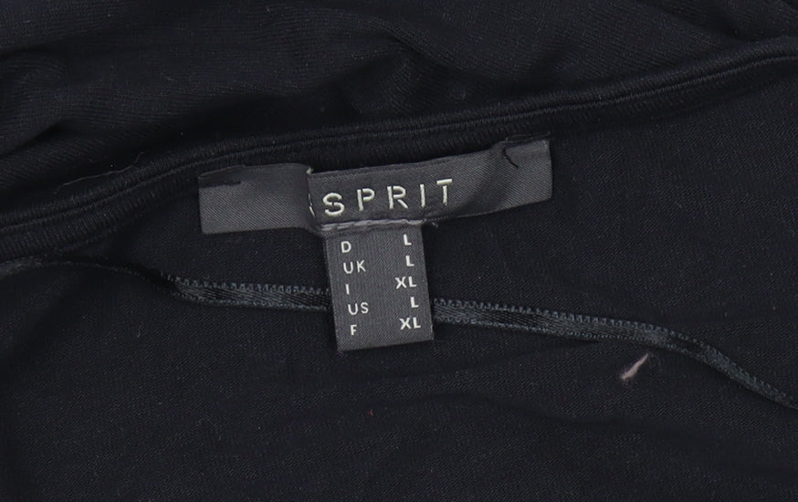 Womens UK Size L Esprit Black Basic T-Shirt