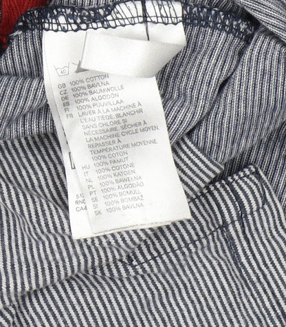 H&M Boys Grey Striped Polo T-Shirt 9-10 Years - Sports Logo