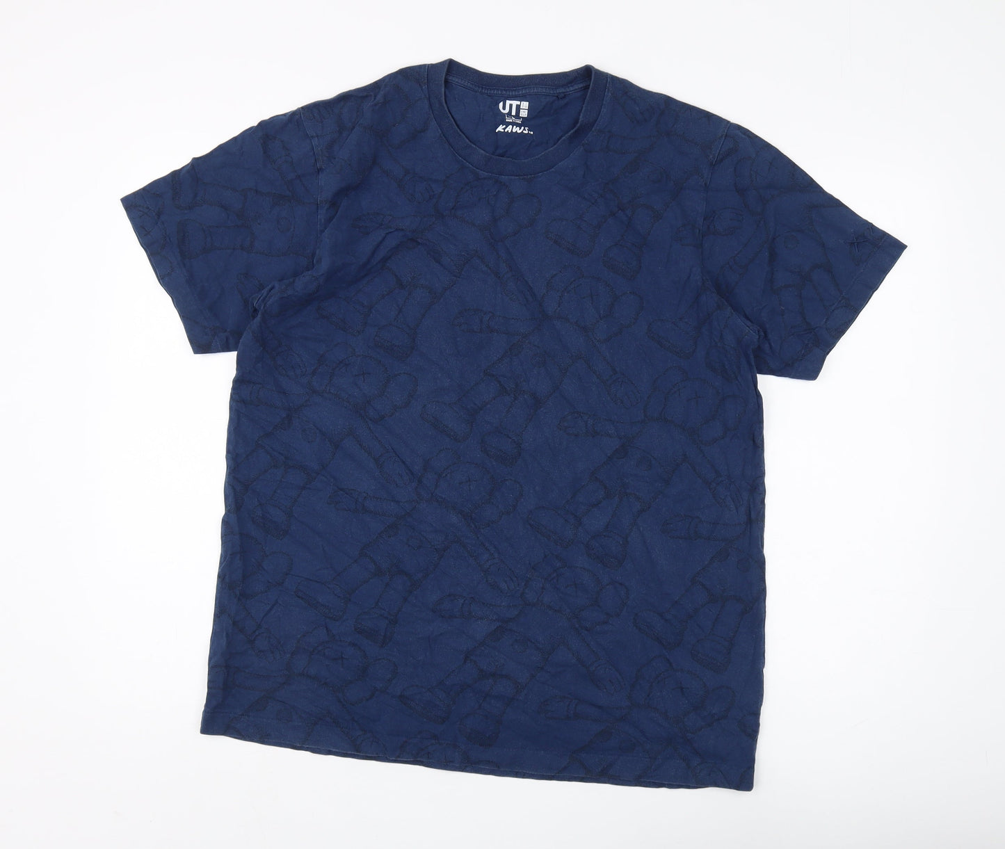 UT KAWS Men's Blue Graphic Print T-Shirt L
