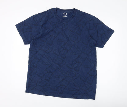 UT KAWS Men's Blue Graphic Print T-Shirt L