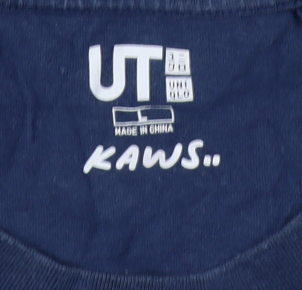 UT KAWS Men's Blue Graphic Print T-Shirt L