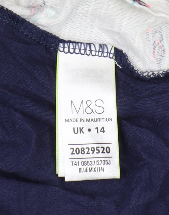 Womens UK Size 14 Marks and Spencer Blue  T-Shirt