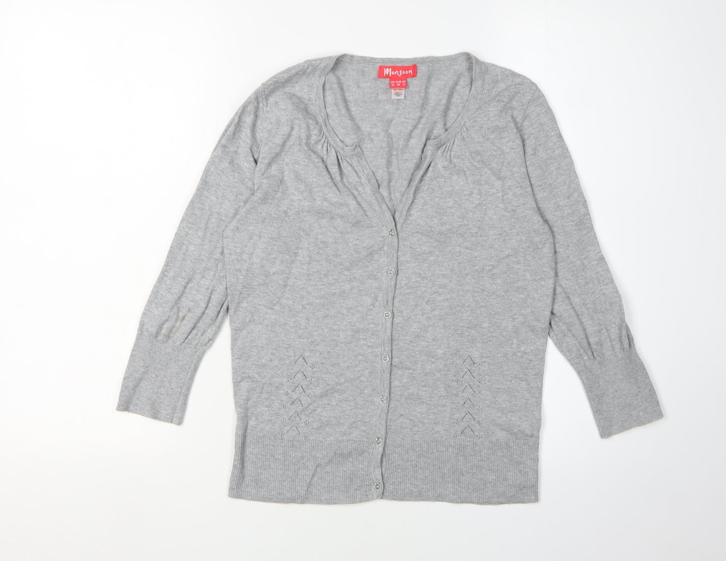 Womens UK Size 10 Monsoon Grey Cardigan Jumper