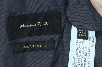Mens UK Size 40 Massimo Dutti Regular Black Suit Jacket