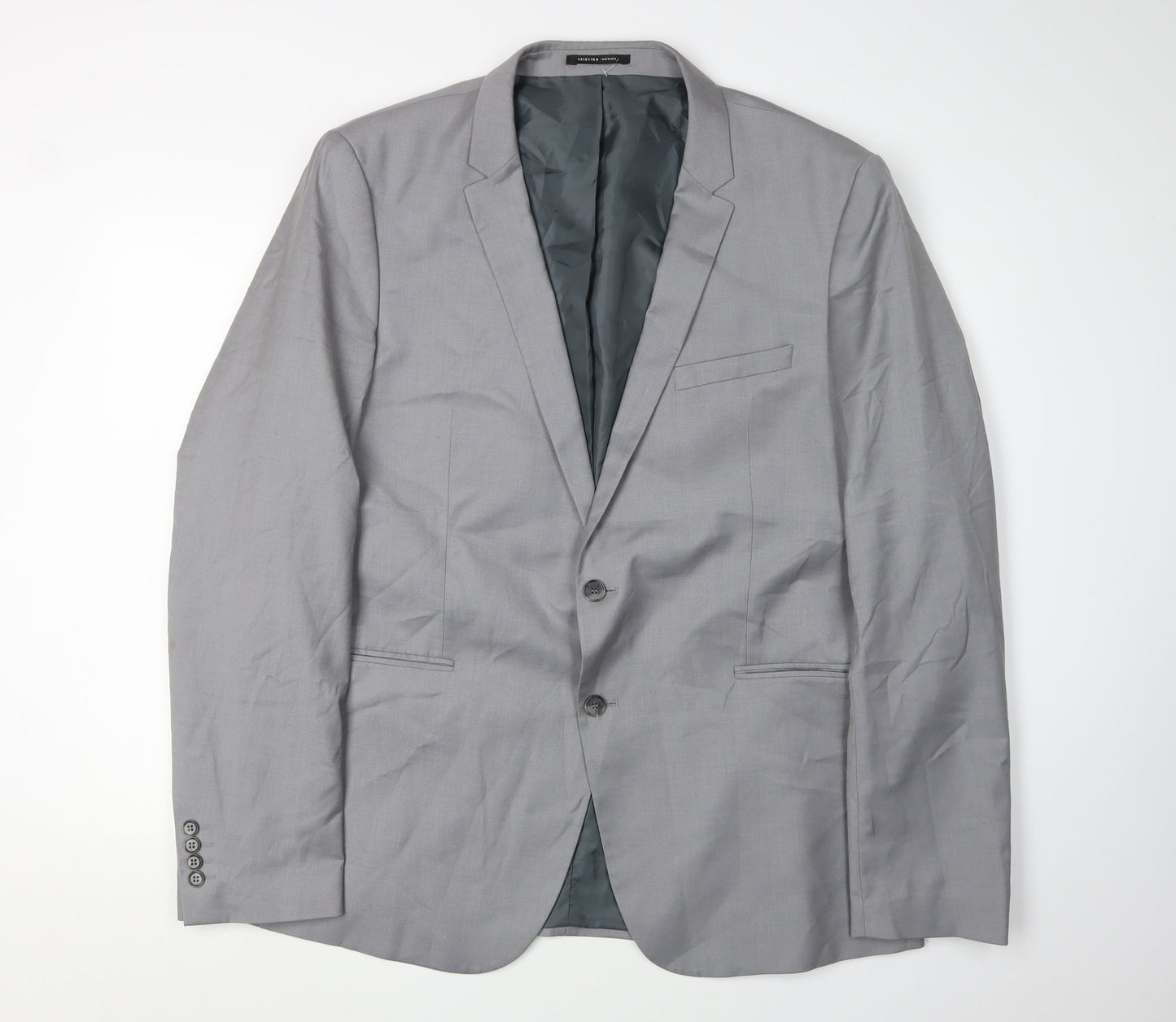 Mens UK Size 3XL Selected Homme Regular Grey Suit Jacket