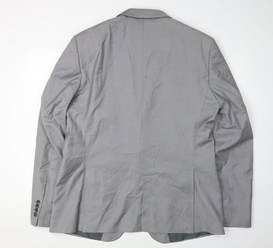 Mens UK Size 3XL Selected Homme Regular Grey Suit Jacket