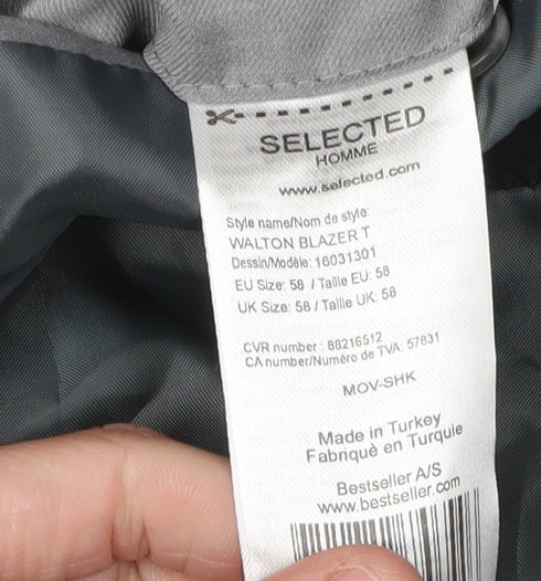 Mens UK Size 3XL Selected Homme Regular Grey Suit Jacket