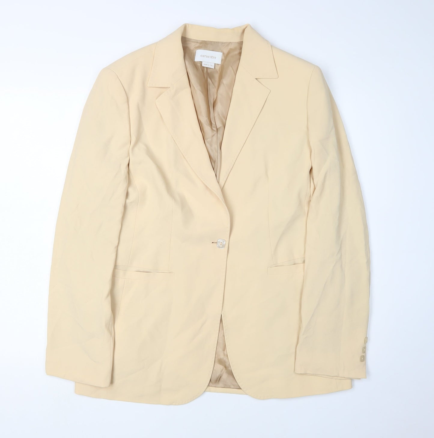 Caractere Beige Women's Blazer UK 14, Business Casual