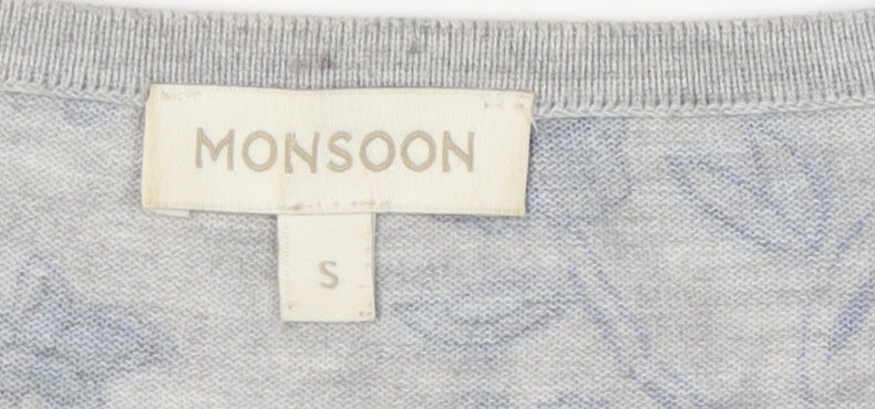Womens UK Size S Monsoon Grey Pullover Jumper
