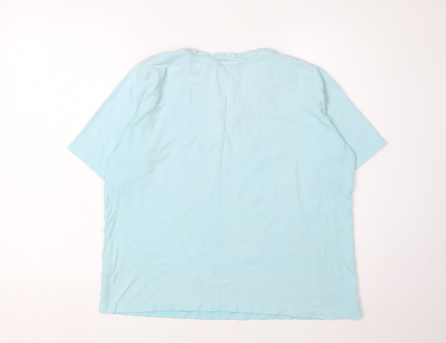 Isle Women's Blue V-Neck Short Sleeve T-Shirt XL