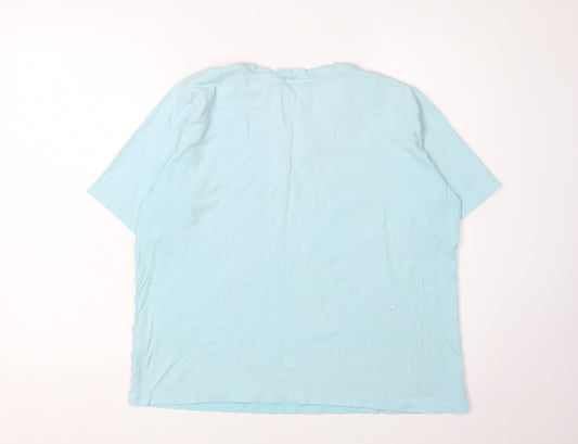 Isle Women's Blue V-Neck Short Sleeve T-Shirt XL