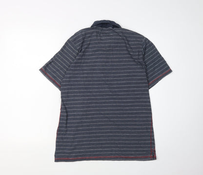 Regatta Men's Grey Striped Polo Shirt, Size M