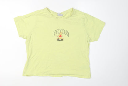 Womens UK Size XL Disney Yellow Basic T-Shirt