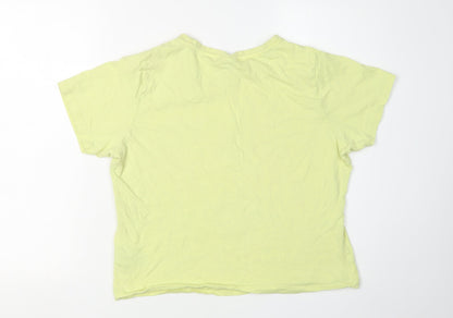 Womens UK Size XL Disney Yellow Basic T-Shirt
