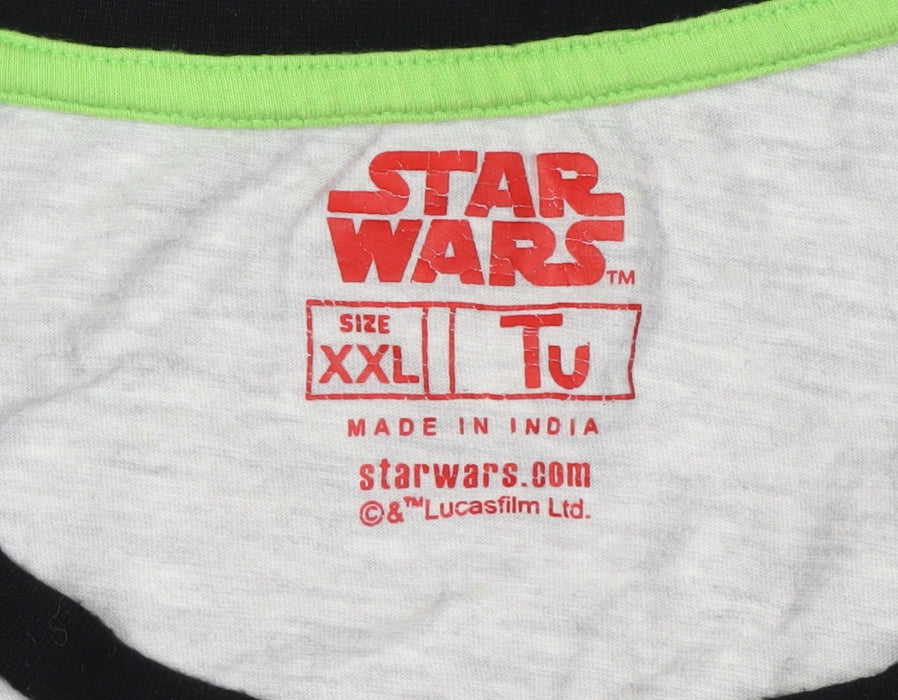 Tu Star Wars Men's Christmas T-Shirt, 2XL, Black/Grey