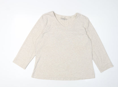 Womens UK Size L CC Beige Basic T-Shirt