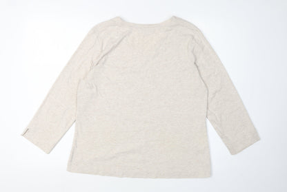Womens UK Size L CC Beige Basic T-Shirt