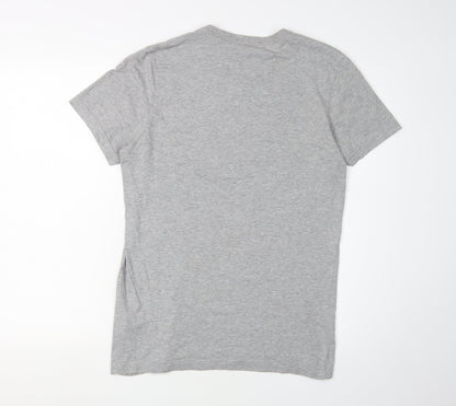 Adidas Men's Grey Cotton Short Sleeve T-Shirt S