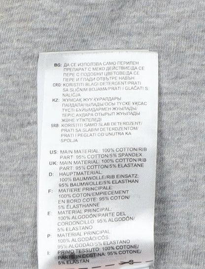 Adidas Men's Grey Cotton Short Sleeve T-Shirt S