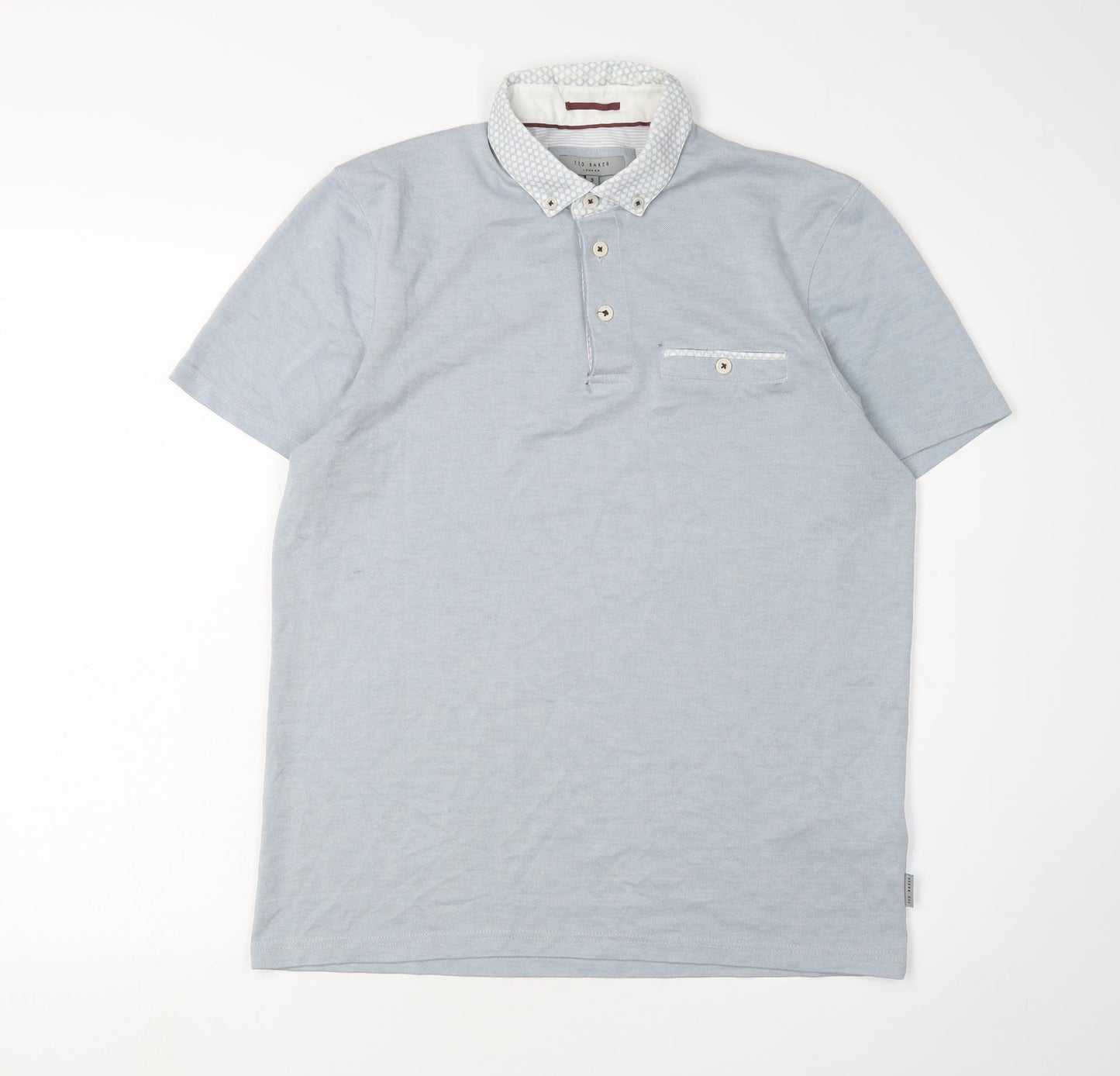 Ted Baker Men's Blue M Polo Shirt, Short Sleeve, Regular Fit