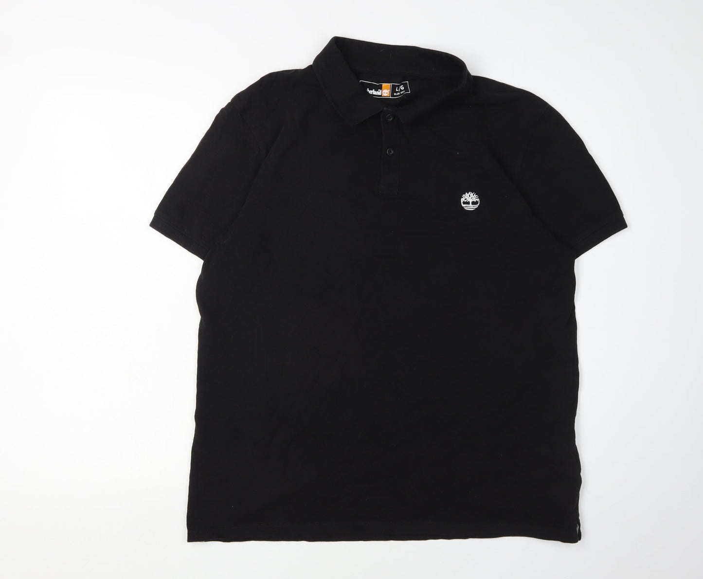 Timberland Men's Black L Polo Solid Slim Fit