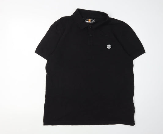 Timberland Men's Black L Polo Solid Slim Fit