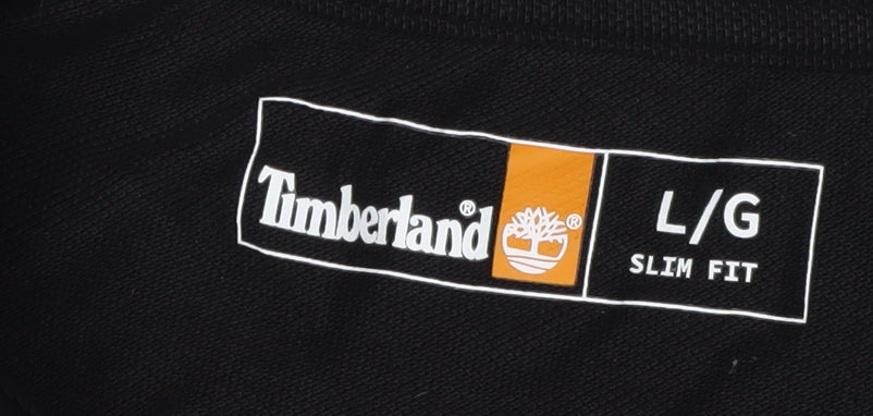 Timberland Men's Black L Polo Solid Slim Fit