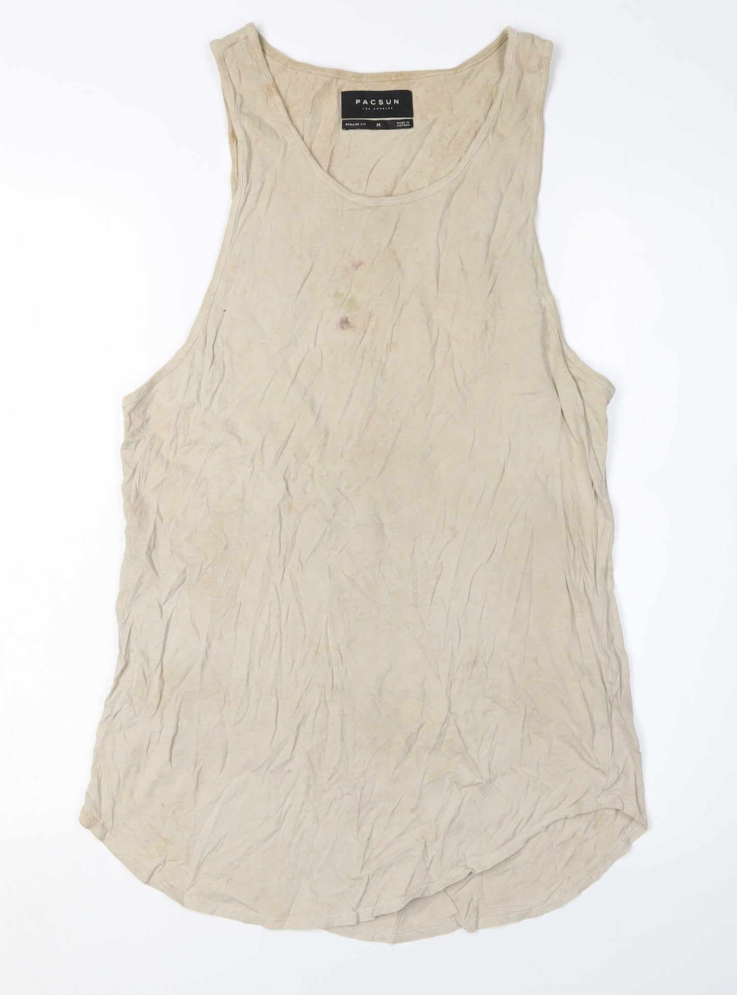PacSun Beige Unisex Sleeveless Tank - M Cotton Casual