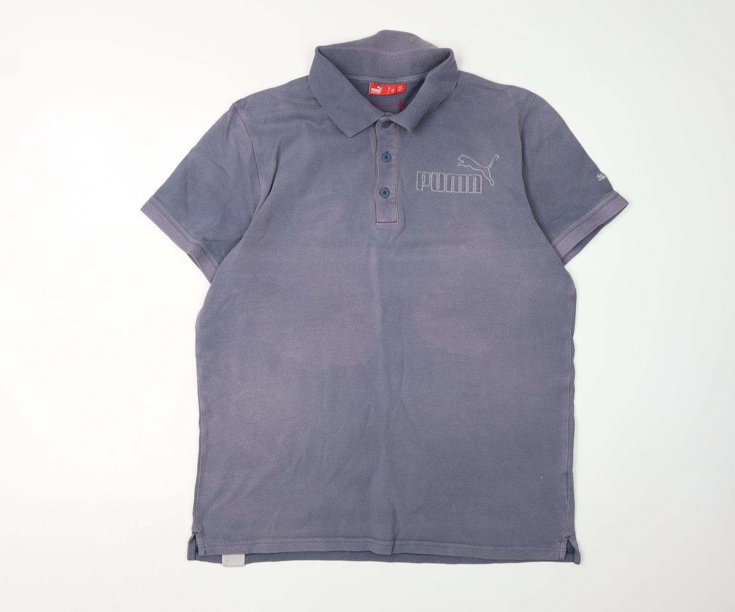 Puma Men's Blue Polo Shirt L Size Regular Fit