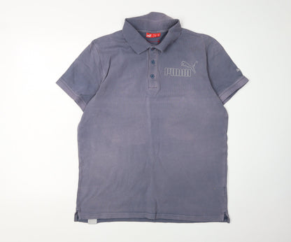 Puma Men's Blue Polo Shirt L Size Regular Fit