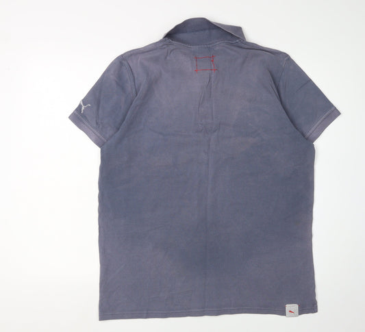 Puma Men's Blue Polo Shirt L Size Regular Fit