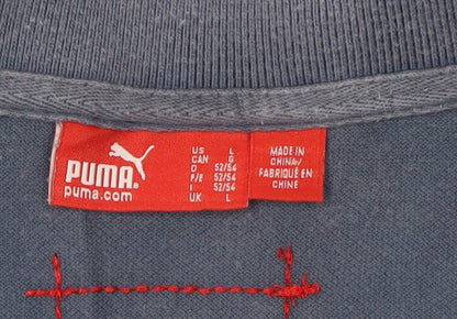 Puma Men's Blue Polo Shirt L Size Regular Fit