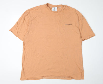 Mens UK Size 2XL COLLUSION Beige  T-Shirt