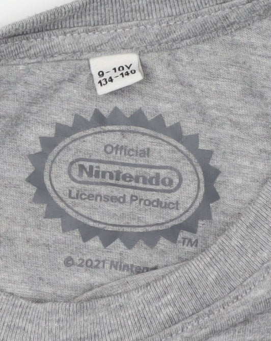 Nintendo Boys Grey Graphic Mario T-Shirt 9-10 Years