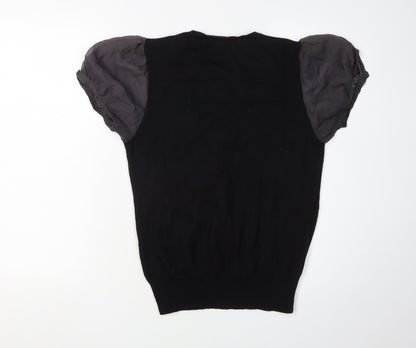 Nice Day Black Women's XL Pullover Jumper with Ruffle