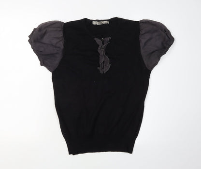 Nice Day Black Women's XL Pullover Jumper with Ruffle