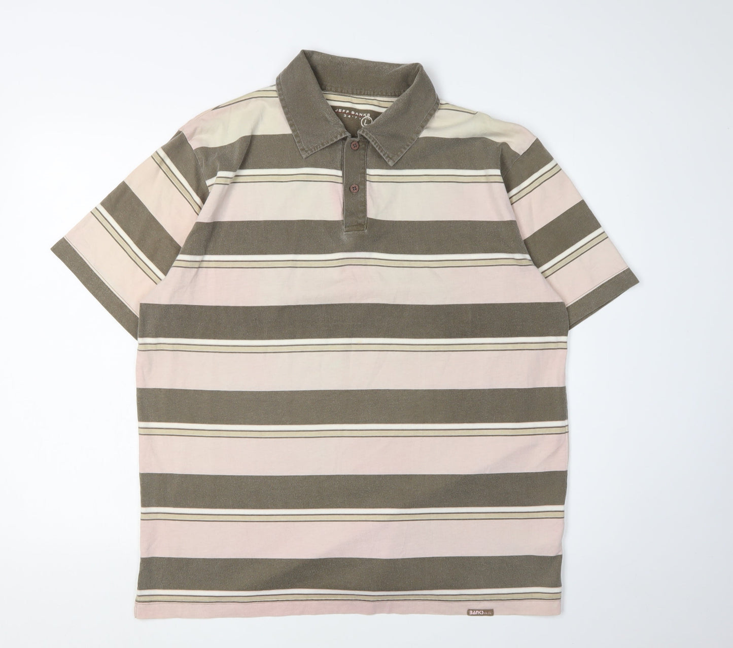 Jeff Banks Men's Multicoloured Striped Polo Shirt