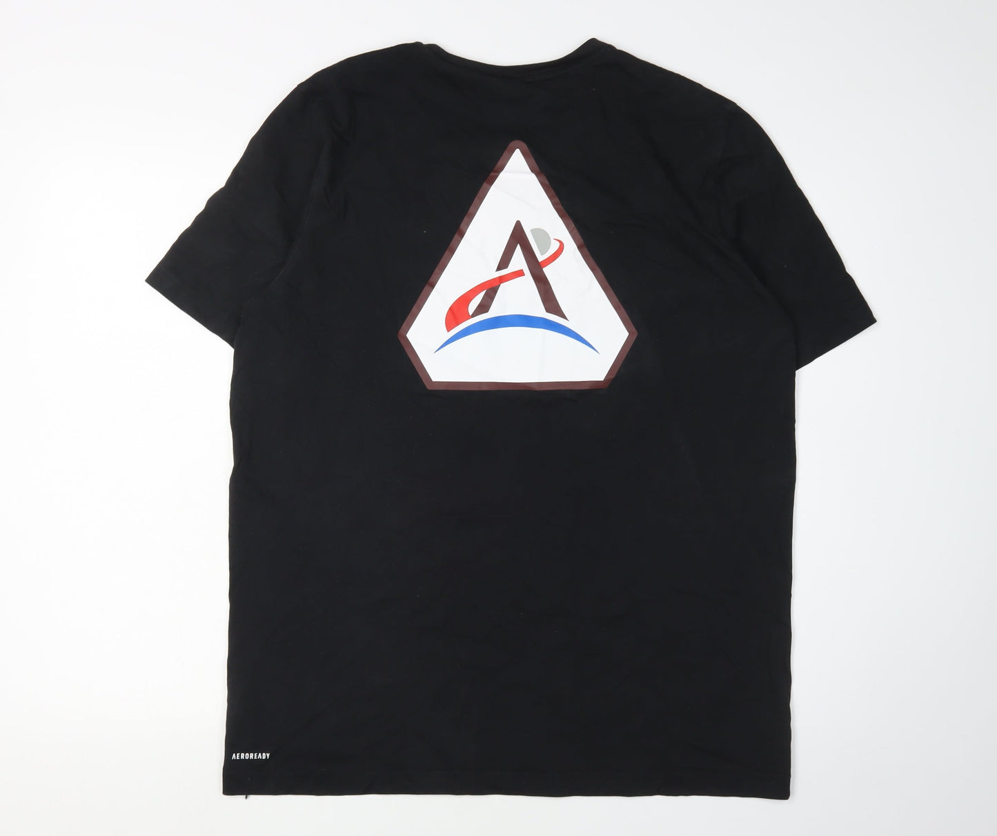 Adidas Men's Black NASA Logo T-Shirt L Crew Neck