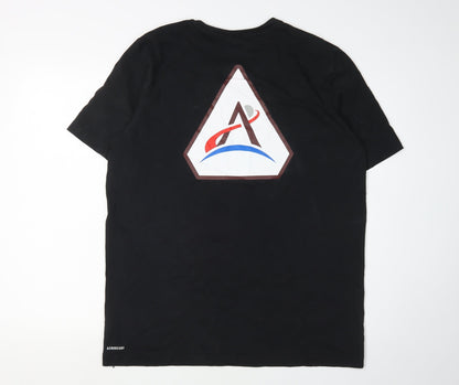 Adidas Men's Black NASA Logo T-Shirt L Crew Neck