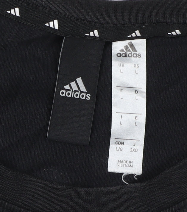 Adidas Men's Black NASA Logo T-Shirt L Crew Neck