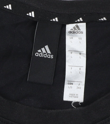 Adidas Men's Black NASA Logo T-Shirt L Crew Neck