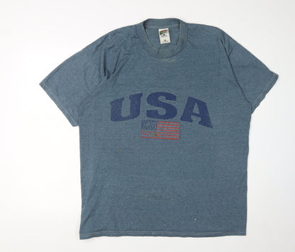 Mens UK Size XL Fruit of the Loom Blue  T-Shirt
