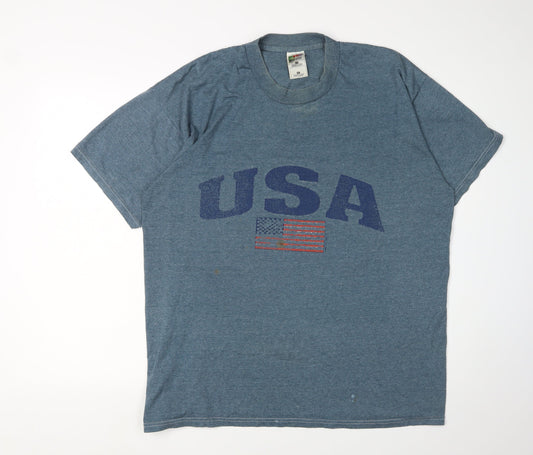 Mens UK Size XL Fruit of the Loom Blue  T-Shirt