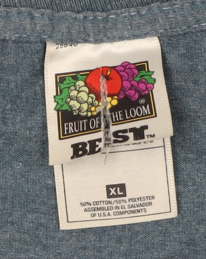 Mens UK Size XL Fruit of the Loom Blue  T-Shirt